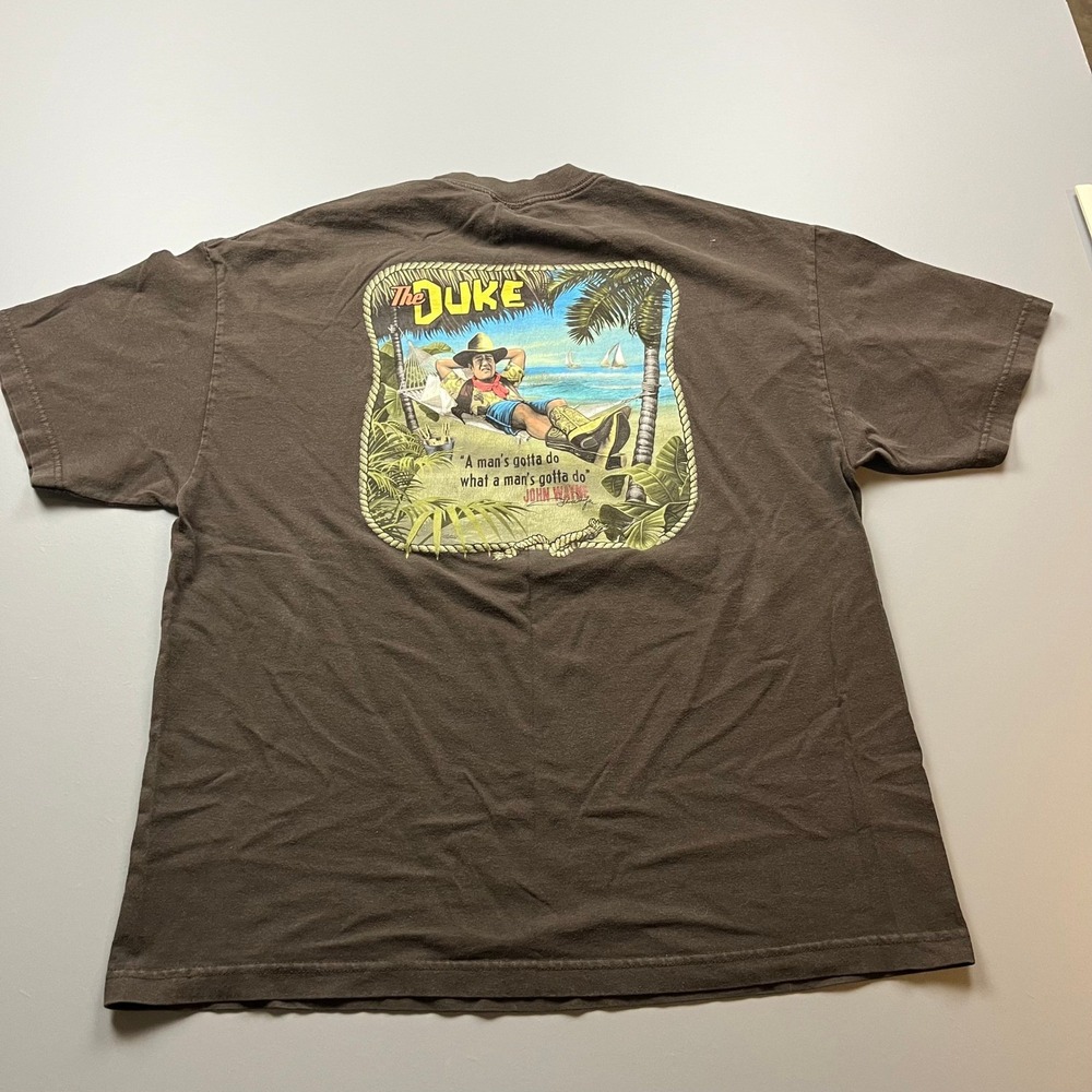 Vintage Coastal Classics John Wayne The Duke T-Shirt Mens XL Brown Graphic Tee